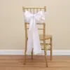 Suprimentos para Casamento: Fitas de Cetim Seladas nas Bordas, Flores Decorativas Verdes e Roxas para Encosto de Cadeira, Capas Elásticas para Cadeira, Laços