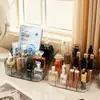 Comercio Exterior Patrón de Diamante Rejilla de Tres Puntos Caja Transparente de Almacenamiento de Cosméticos Escritorio Soporte de Cosméticos de Lujo Ligero para Labiales Brochas de Maquillaje