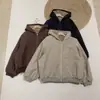 2025 Nuevo Invierno Chic Coreano Casual Elegante Suelto Chaqueta de Algodón de Cordero para Mujer Chaqueta Reversible Cálida de Algodón