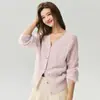 Cardigan de Hilo Herbalife 75% Cachemir 25% Seda de Morera Cuello en V para Mujer Tejido Fino Hueco Prenda Exterior Superior