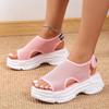 Sandalias Deportivas Nuevas de Verano 2025 para Mujer Estilo Coreano Transpirables con Suela Gruesa Sandalias Caladas Malla Elástica Zapatos Tipo Calcetín Tejido Flyknit