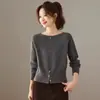 Elegante y Chic Suéter de Punto con Cintura Acanalada para Mujer 2026 Nuevo Otoño/Invierno Corto de Cintura Alta