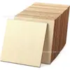 Piezas de madera cortadas con láser para manualidades, incluyendo formas geométricas como óvalos, cuadrados y círculos, con base de arcilla; las tablas de madera se pueden personalizar a cualquier forma