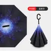 Paraguas Invertido Automático de Doble Capa con Mango Largo para Hombres y Mujeres, Protección Solar, Lluvia o Sol, Parasol Grande de Doble Capa Resistente al Viento para Montar en el Coche