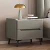 Mesita de noche de madera maciza pizarra cuero lujo ligero, uso doméstico simple, almacenamiento moderno de gama alta para dormitorio, modelo pequeño nuevo