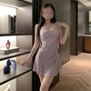 Roupa íntima sexy menina vestido com suspensórios boate novo sexy slim camisola para casa cetim uniforme qqny mulheres