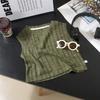 Verano Calado Versátil Moderno Transpirable Suelto Sin Mangas Chaleco de Punto para Niños y Niñas Camiseta de Moda Coreana