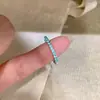 Anillo de Plata de Ley S925 con Diamantes Paraiba para Mujer, Estilo Vintage Japonés, Diseño de Nicho de Alta Gama, Anillo Popular