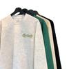 Nova Camiseta Casual Masculina Outono 2025 250g Pesada Lavada com Areia Bordada Algodão Tencel Gola Redonda Manga Longa para Homens