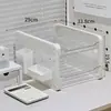 Caja de Almacenamiento Multicapa para Escritorio con Tablero Perforado, Estante de Almacenamiento Multicapa para Papelería y Libros del Hogar, Estante de Almacenamiento para Escritorio de Cosméticos