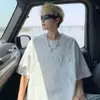 Camiseta Casual de Manga Corta para Hombre Nueva de Verano 2025 Marca de Moda Tendencia Estampado de Letra Sello de Acero Camiseta de Cuello Redondo Top para Hombre