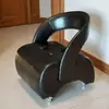 Banqueta para Trocar Sapatos em Casa Estilo Francês, Banqueta Baixa Móvel para Sofá de Casa, Banqueta de Lazer Durável na Moda com Rodízios Giratórios Silenciosos