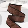 Cinta de Tela con Pelusa de Lana con Borde de Ganchillo Elegante Accesorios para el Cabello Accesorios para Joyería DIY Cinta a Cuadros Decorativa de Lazo