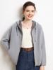 Cárdigan de Cachemir con Capucha y Doble Cremallera de Tejido de Aire 2025 Otoño e Invierno Nueva Camisa Base para Mujer Estilo Suave Chaqueta Holgada