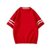 26 Nuevos Modelos de Verano de Moda Coreana, Simples, de Manga Corta, Holgadas, Deportivas, Rayadas, Camisetas para Hombres y Mujeres, Mismo Estilo Camisetas Cortas para Parejas, Venta al por Mayor
