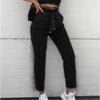 2019Wish Amazon Aliexpress Ropa Europea y Americana Jeans Capullo de Flor Cintura Alta Borde Crudo Con Cordones Jeans de Algodón para Mujer