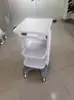 Carrinho de ferramentas de dentista para clínica de estética, dispositivo médico simples em ABS, carrinho móvel de dupla bandeja para trabalhador