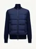 Otoño e Invierno Europeo y Americano Tejido Empalmado Cuello Alto Cremallera Chaqueta de Algodón Chaqueta Bomber Cálida Chaqueta Chaqueta de Algodón Ropa Masculina Transfronteriza