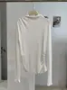 KEKEZOON Nueva Colección de Otoño: Top de Capa Base de Alta Calidad para Mujer, Diseño Plisado Adelgazante, Camiseta de Manga Larga con Cuello Alto Medio 9157