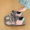 Zapatos Deportivos Casuales Planos para Mujer 2026 Otoño Nuevos Redondos de Cuero Sintético Bloque de Color con Correa Cruzada y Cordones