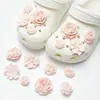 Buraco sapatos acessórios de alta qualidade ervilhas sapatos sapatos flor decorativo fivela diy acessórios jóias chinelos fivela removível sapato fivela