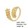 Joyería de venta caliente transfronteriza estilo de lujo ligero de alta gama corte acero inoxidable anillo abierto de espiga de trigo de doble cabeza anillo de acero titanio para mujer