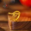 Oferta EspecialTienda de Oro Mismo Estilo Método Antiguo Oro Arenado Anillo de Serpiente para Mujeres, Anillo Zodiaco Año de la Serpiente Año de Nacimiento Serpiente
