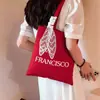 Bolso de hombro con nuevo diseño de letra, gran capacidad, artístico y versátil, bolso de mano estilo ins coreano para ir de compras