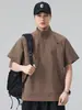Ropa para Hombre Fengshe / Camiseta de Verano de Manga Corta Nueva de Verano Pulóver de Cuello Alto Camiseta de Manga Corta Holgada Casual