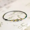 Benmingnian Fantasma Verde Corda Vermelha Âncora Pulseira Fina Tecida Feminina Contas Haoyun Estilo Antigo Simples Presente para Namorada