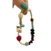 Libro Rojo Pequeño Mismo Color Macarrón Dopamina Animal Lindo Perrito Pulsera de Hilo de Cuentas Irregulares