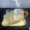 Mini Tetera de Vidrio Estilo Retro Pequeña Resistente a Altas Temperaturas con Filtro Infusor de Té Transparente Juego de Tetera Kung Fu
