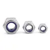Tuerca de seguridad hexagonal de acero inoxidable 304, tuerca autoblocante de nailon, tuerca antideslizante galvanizada, tapa de rosca M2M3M4M12