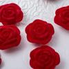 Accesorios de bricolaje con flores de rosa flocadas hechas a mano, ramo de rosas de terciopelo de 19 mm, pendientes, tocado, material de flores artificiales, accesorios