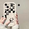 Funda a Cuadros con Cara Sonriente Adecuada para iPhone 17 Pro Europea y Americana Apple 16 Funda de Teléfono 15 Pro Max Linda 14 Anti-Caídas 13