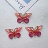 Nueva mariposa acrílica de color degradado, mariposa de dos colores, carcasa para teléfono móvil, agujero para zapatos, accesorios