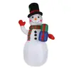 Boneco de Neve Inflável de 2,4m Modelo de Natal Modelo Inflável Boneco de Neve Inflável Iluminado Rotativo Rgb
