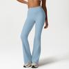Calças Flare Color-Block Levanta Bumbum Transfronteiriças de Cintura Alta com Sensação Nua Emagrecedoras de Perna Larga Esportivas Fitness Yoga Micro-Flare Calças Compridas
