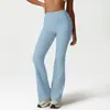 Calça de Yoga Slimming de Cintura Alta Europeia e Americana Levanta Bumbum Pêssego Calça Casual com Barra Levemente Flare Calça Larga Solta para Treinamento de Dança Fitness