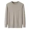 Suéter Camada Base Casual Masculino Gola Redonda Malha Pura Caxemira Fina com 80 Fios, Suéter Pulôver Leve Moda Inverno Fábrica