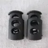 Fornecimento spot fivela de mola oval dupla furação longa e plana fivela de mola de ajuste elástico nylon preto branco