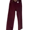 Pantalones Rectos Estrechos Rojo Ankora Otoño Temprano 2024 Talla Grande para Mujer Gordita Adelgazantes de Cintura Alta Jeans de Pierna Ancha