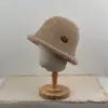 Sombrero de Pescador de Punto Liso Nuevo para Otoño e Invierno para Mujer Simple Versátil Cálido Protección para los Oídos Protección contra el Frío Sombrero de Cubo para Exteriores