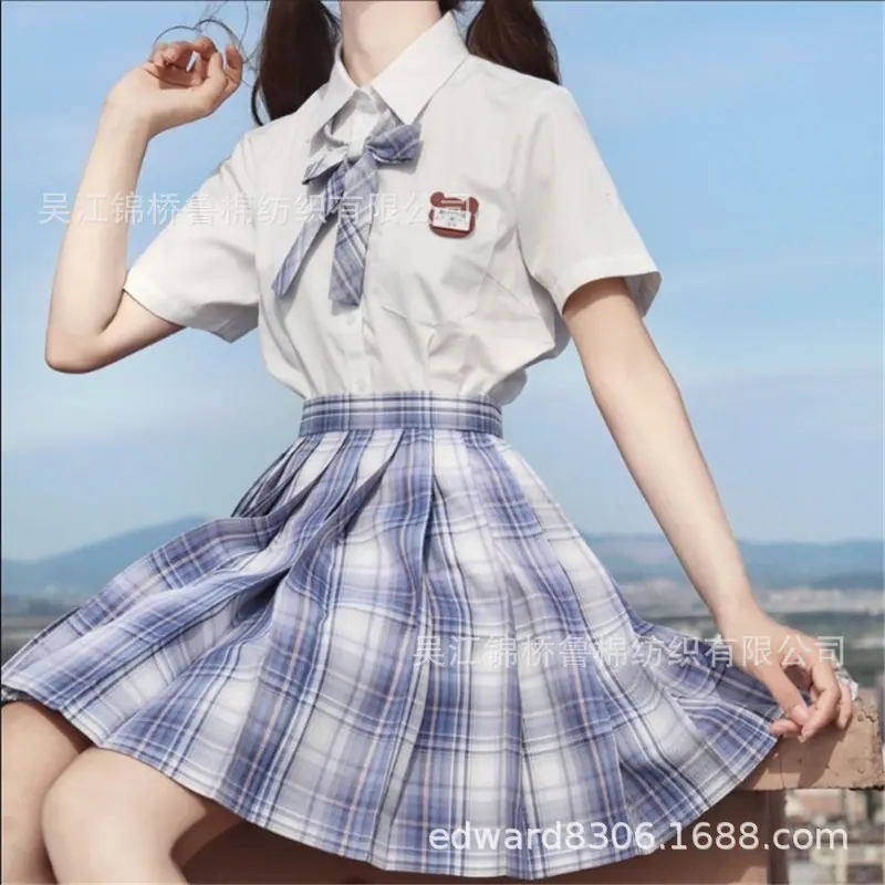 色织格子半身裙JK制服女裙子60.JPG