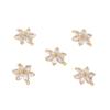 Colgante de flor de circonita envuelto en oro de 14 quilates con seis pétalos chapados en oro real que conserva el color, colgante de collar DIY hecho a mano, colgante de flor