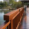 Pasamanos de madera maciza con diseño de celosía de piña, pasamanos de barandilla de madera anticorrosiva para exteriores, pasamanos de madera para pasillos de jardín hechos a medida