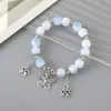 Pulsera de Perlas Azules Estrella de Mar Estrellada de Gran Venta con Diseño Temático del Bosque, Pulsera de Nicho de Gama Alta al por Mayor, Alto Valor Estético