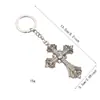 Colgante de acero inoxidable para llave de coche más vendido transfronterizo, accesorio de colgante de metal personalizado vintage, llavero de cruz