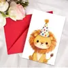 Set de Envelopes para Tarjetas de Felicitación Creativas Transfronterizas, Tarjetas de Cumpleaños con Mensajes de Animales Lindos, Tarjetas Hechas a Mano, Tarjetas de Felicitación