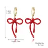 Joyería transfronteriza de San Valentín más vendida Aretes de flor de rosa roja Collar de corazón Conjunto Aretes de San Valentín europeos y americanos